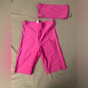 Biker Short and Bandeau Crop Top set. Has never been worn.